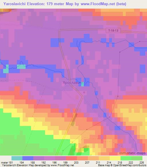 Yaroslavichi,Ukraine Elevation Map