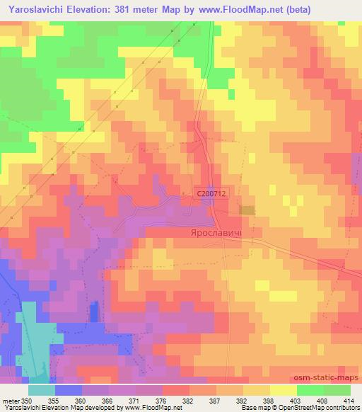 Yaroslavichi,Ukraine Elevation Map
