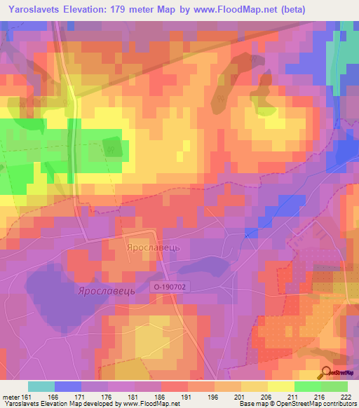 Yaroslavets,Ukraine Elevation Map