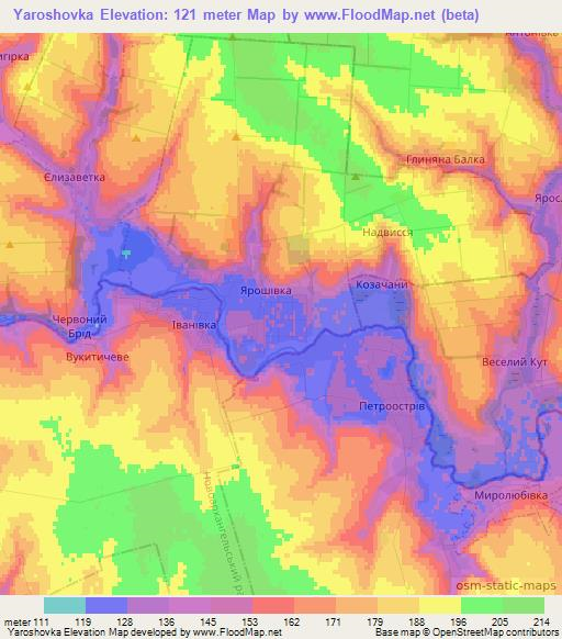 Yaroshovka,Ukraine Elevation Map