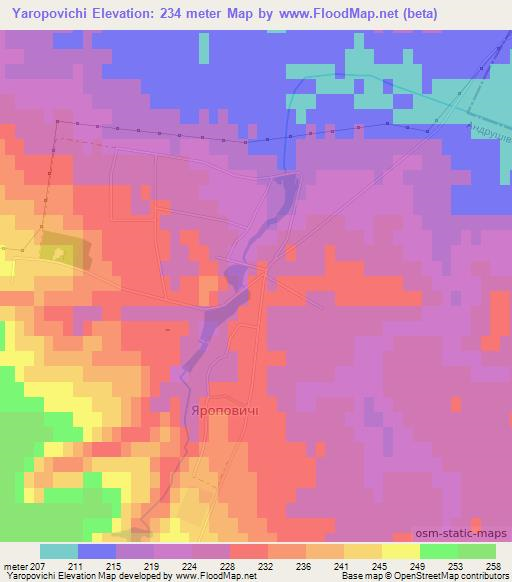 Yaropovichi,Ukraine Elevation Map