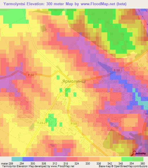 Yarmolyntsi,Ukraine Elevation Map