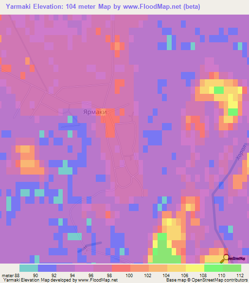 Yarmaki,Ukraine Elevation Map