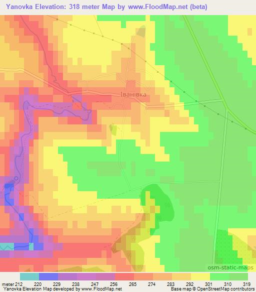 Yanovka,Ukraine Elevation Map