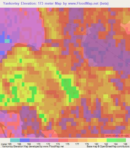 Yankovtsy,Ukraine Elevation Map