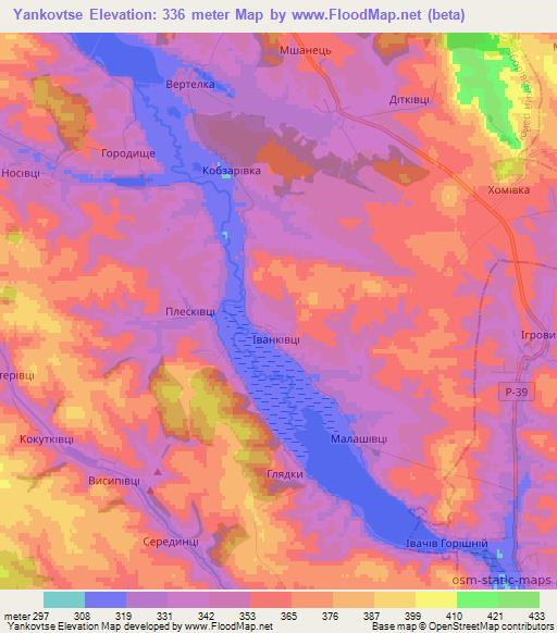 Yankovtse,Ukraine Elevation Map