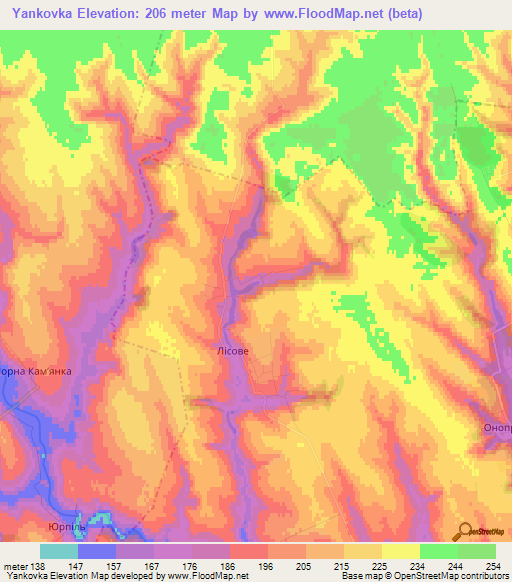 Yankovka,Ukraine Elevation Map