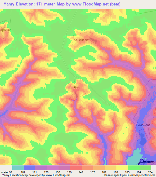 Yamy,Ukraine Elevation Map