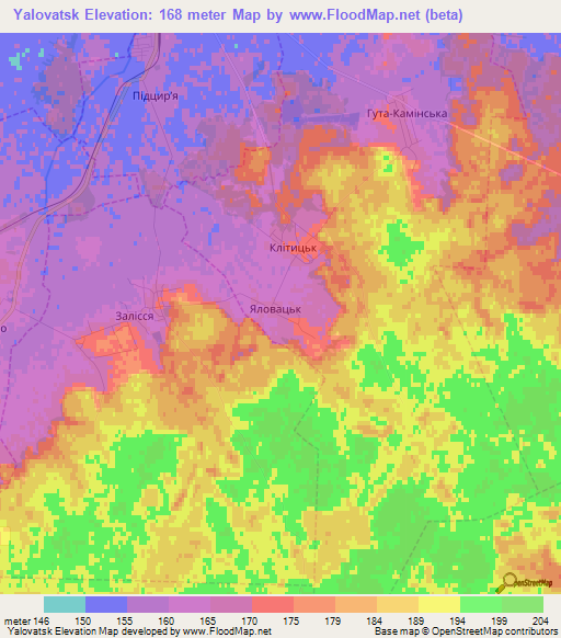 Yalovatsk,Ukraine Elevation Map