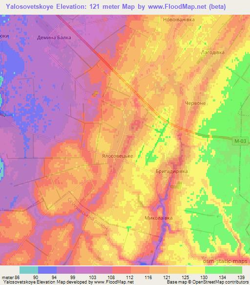 Yalosovetskoye,Ukraine Elevation Map