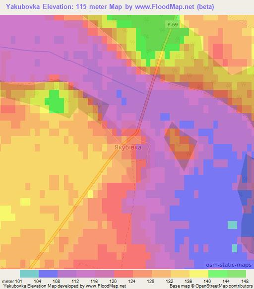 Yakubovka,Ukraine Elevation Map