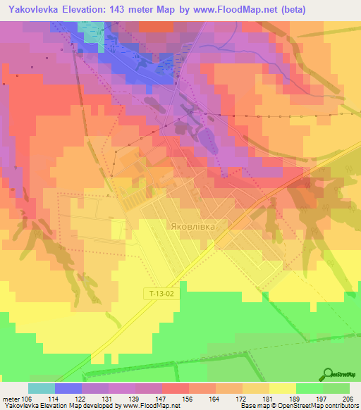 Yakovlevka,Ukraine Elevation Map