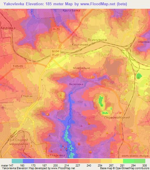 Yakovlevka,Ukraine Elevation Map