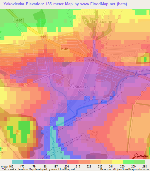 Yakovlevka,Ukraine Elevation Map