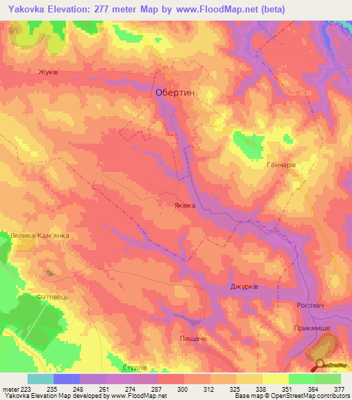 Yakovka,Ukraine Elevation Map