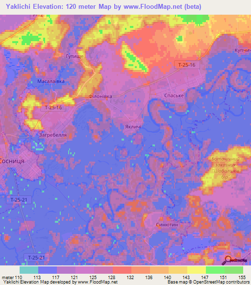 Yaklichi,Ukraine Elevation Map