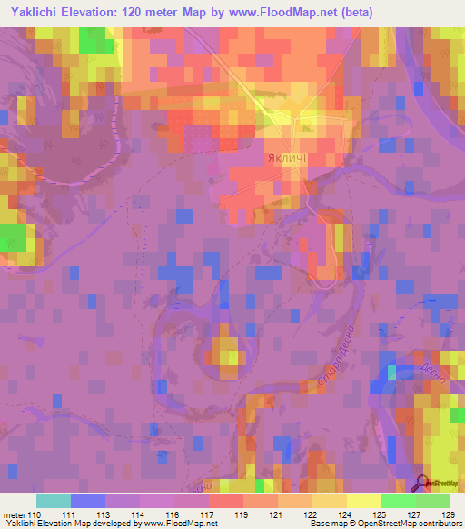 Yaklichi,Ukraine Elevation Map