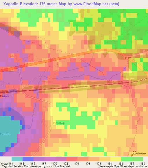 Yagodin,Ukraine Elevation Map