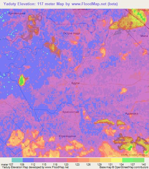Yaduty,Ukraine Elevation Map