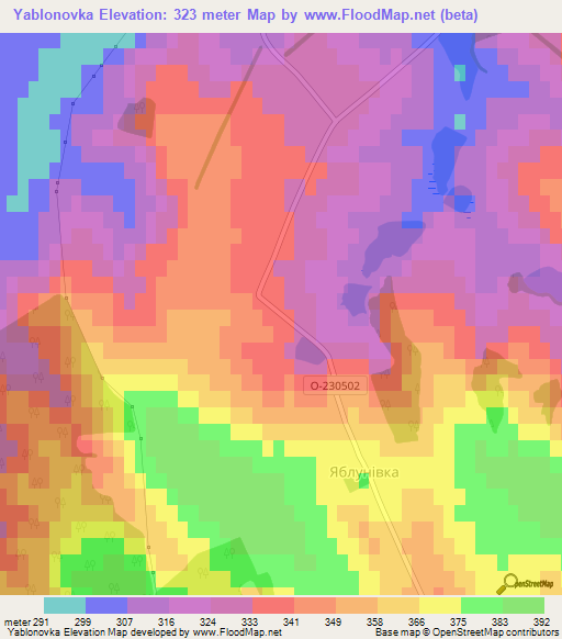Yablonovka,Ukraine Elevation Map