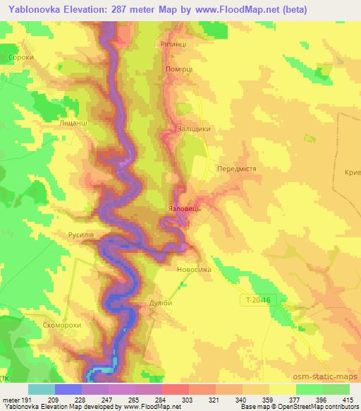 Yablonovka,Ukraine Elevation Map