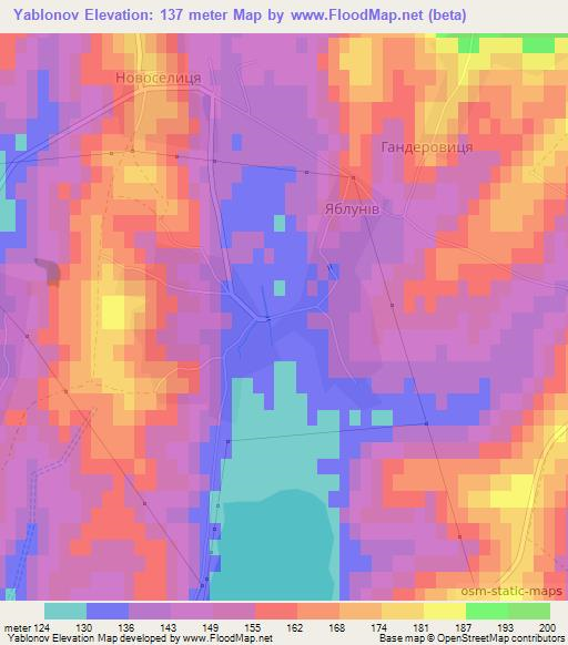 Yablonov,Ukraine Elevation Map