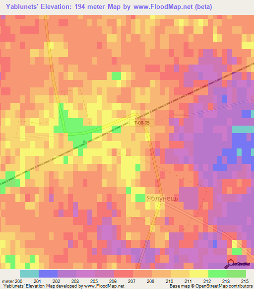 Yablunets',Ukraine Elevation Map