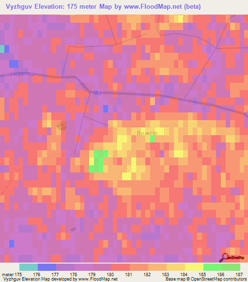 Vyzhguv,Ukraine Elevation Map