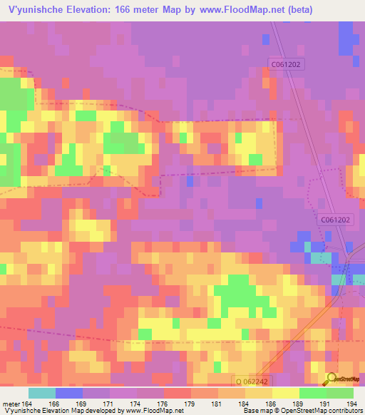 V'yunishche,Ukraine Elevation Map