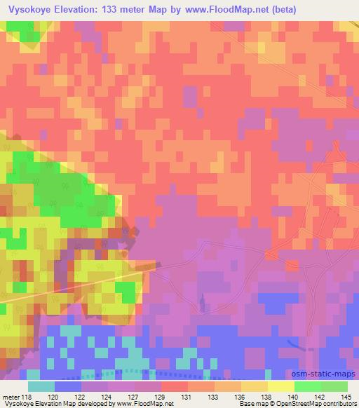Vysokoye,Ukraine Elevation Map