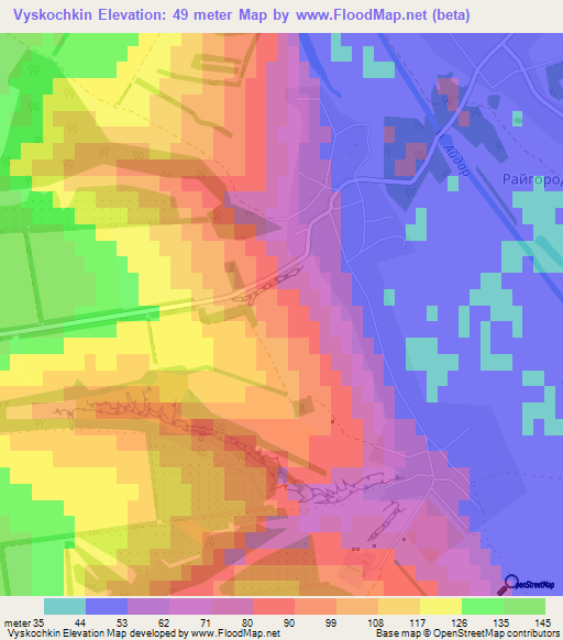 Vyskochkin,Ukraine Elevation Map