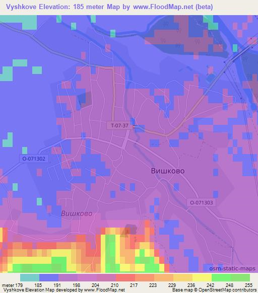 Vyshkove,Ukraine Elevation Map