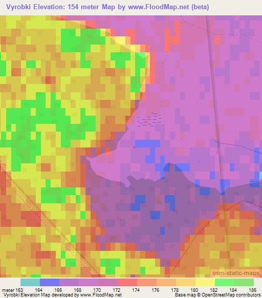 Vyrobki,Ukraine Elevation Map