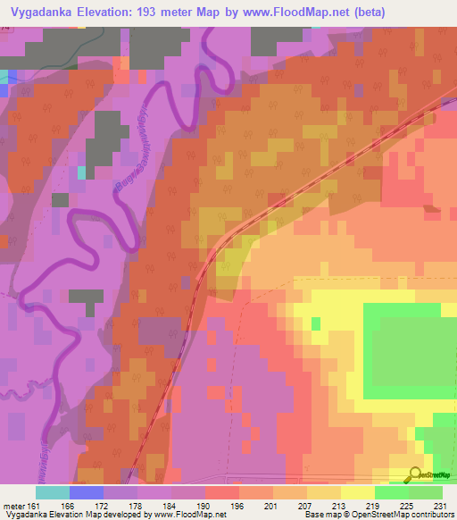 Vygadanka,Ukraine Elevation Map
