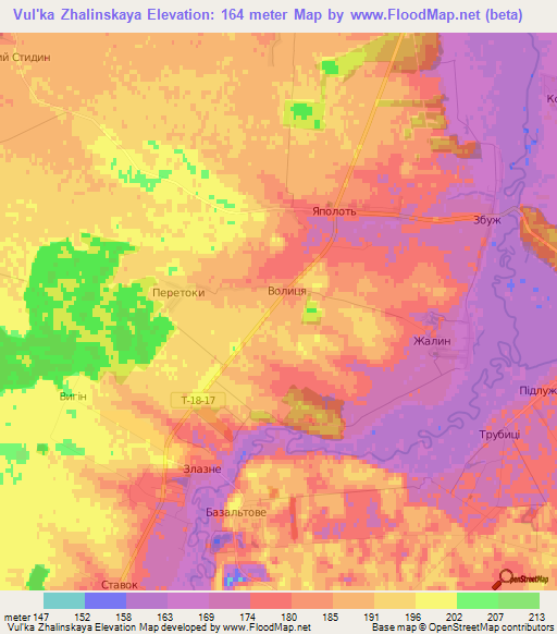 Vul'ka Zhalinskaya,Ukraine Elevation Map
