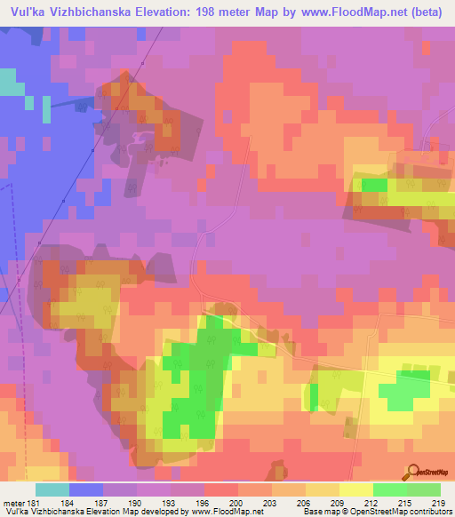 Vul'ka Vizhbichanska,Ukraine Elevation Map