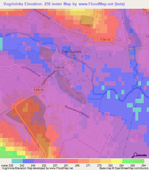Vugrinivka,Ukraine Elevation Map