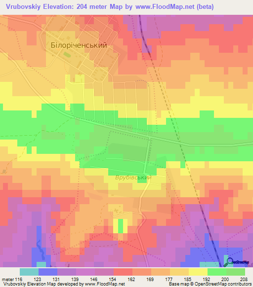 Vrubovskiy,Ukraine Elevation Map