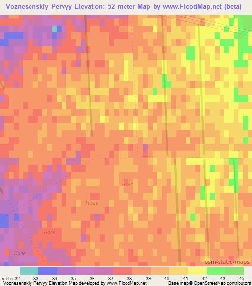 Voznesenskiy Pervyy,Ukraine Elevation Map