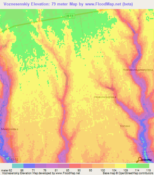 Voznesenskiy,Ukraine Elevation Map