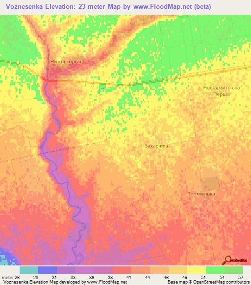 Voznesenka,Ukraine Elevation Map
