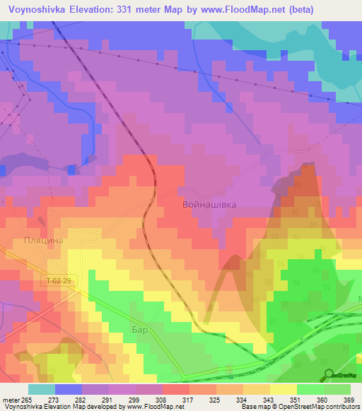 Voynoshivka,Ukraine Elevation Map