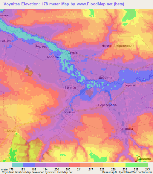 Voynitsa,Ukraine Elevation Map