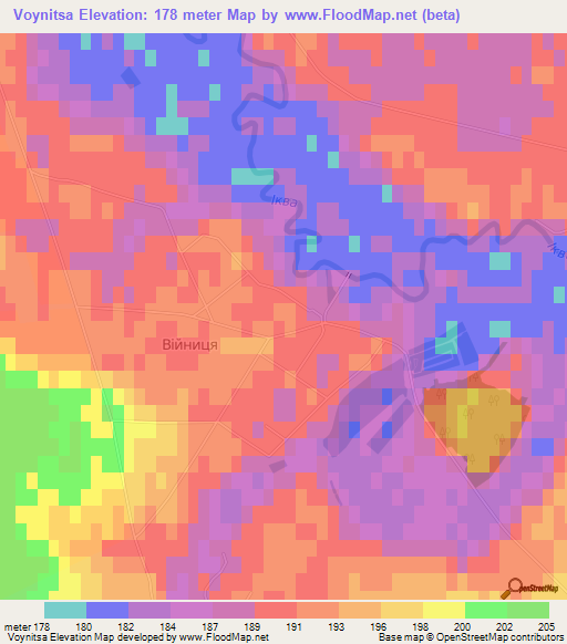Voynitsa,Ukraine Elevation Map
