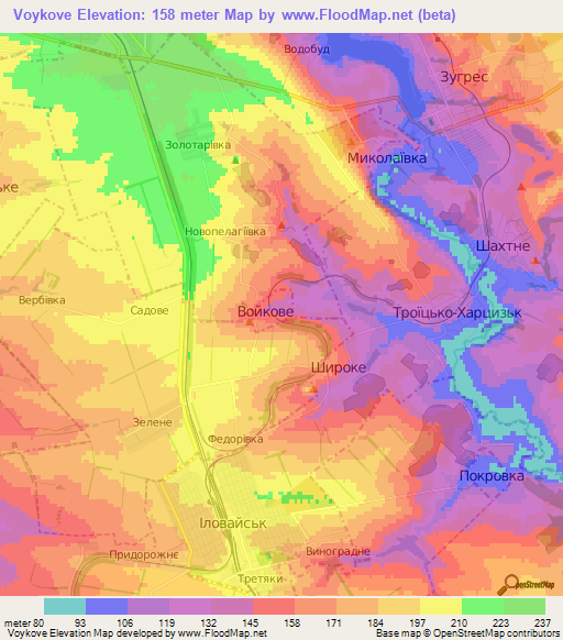 Voykove,Ukraine Elevation Map