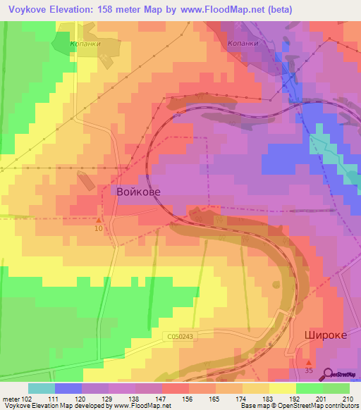 Voykove,Ukraine Elevation Map