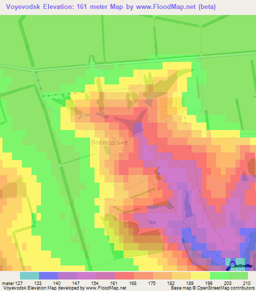 Voyevodsk,Ukraine Elevation Map