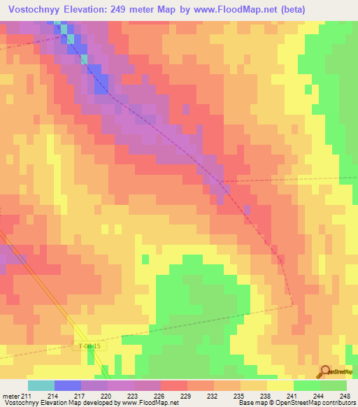 Vostochnyy,Ukraine Elevation Map
