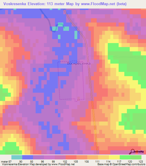 Voskresenka,Ukraine Elevation Map
