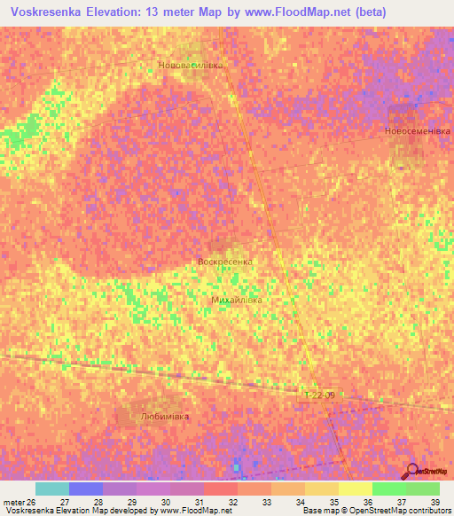 Voskresenka,Ukraine Elevation Map